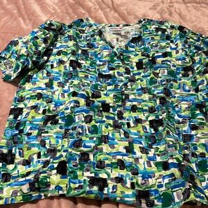 White cross scrub top